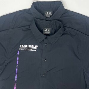Lot of 2 Taco Bell Employee Uniform Button Down Shirts Mens Medium Black *Read*